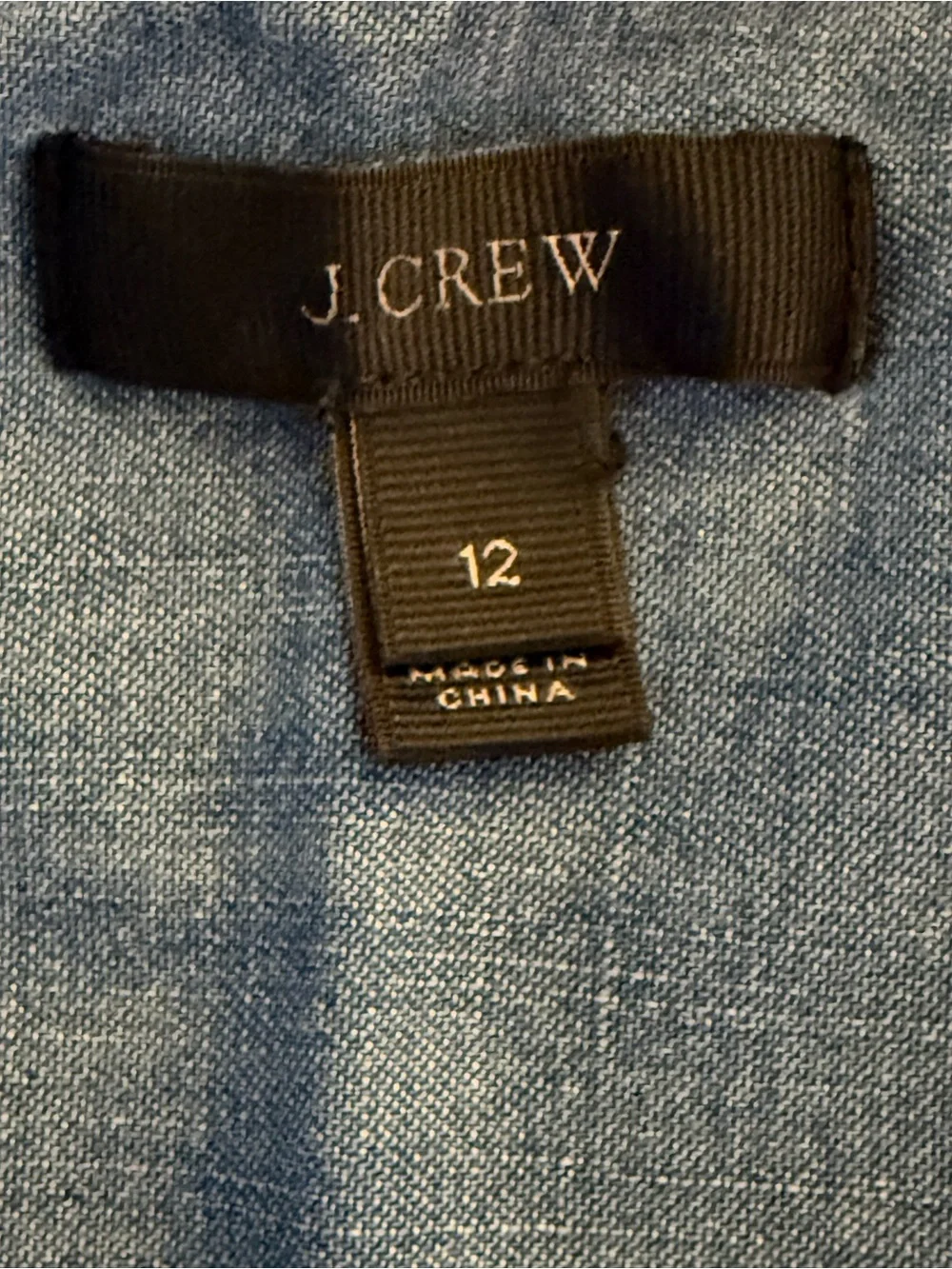 J. Crew Light Blue Denim Button-Up cotton Shirt - Casual Shirt sz 12